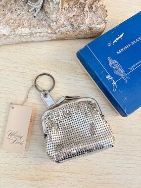 Vintage Whiting & Davis Silver Mesh Coin Purse  New